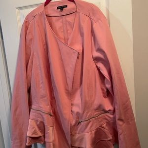 Pink blazer/ zip up jacket. Silk bottom
